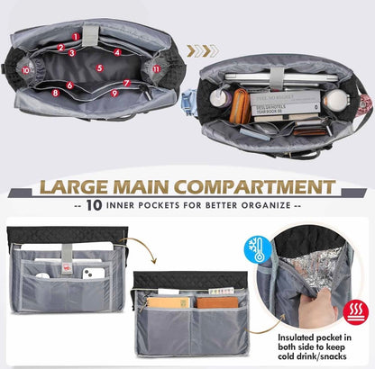 Quilted Work Nurse Tote Large Capacity