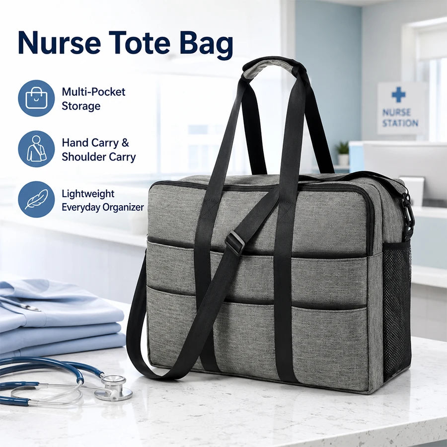 Nurse Shift Tote Bag Multi-Pocket