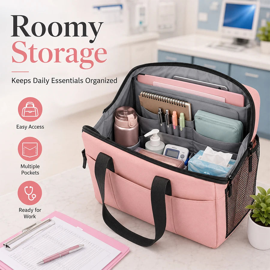 Nurse Shift Tote Bag Multi-Pocket