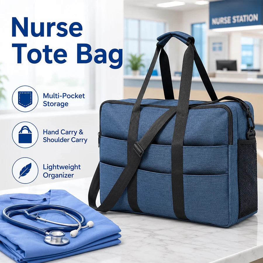 Nurse Shift Tote Bag Multi-Pocket