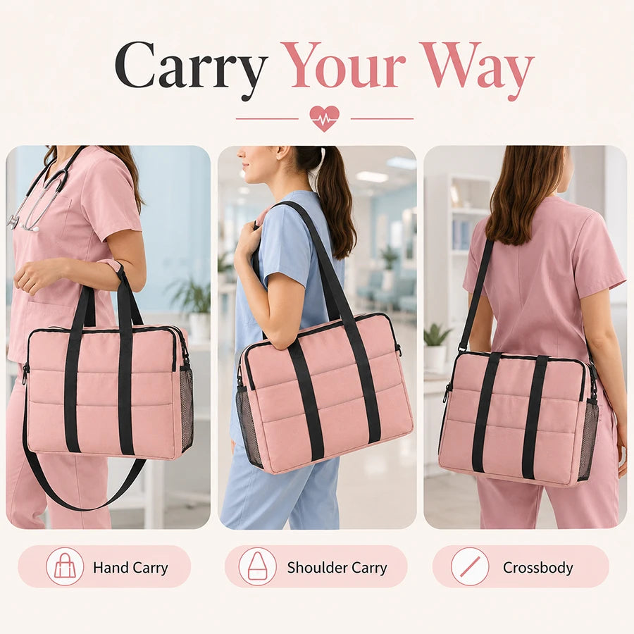 Nurse Shift Tote Bag Multi-Pocket