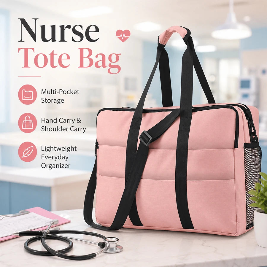 Nurse Shift Tote Bag Multi-Pocket